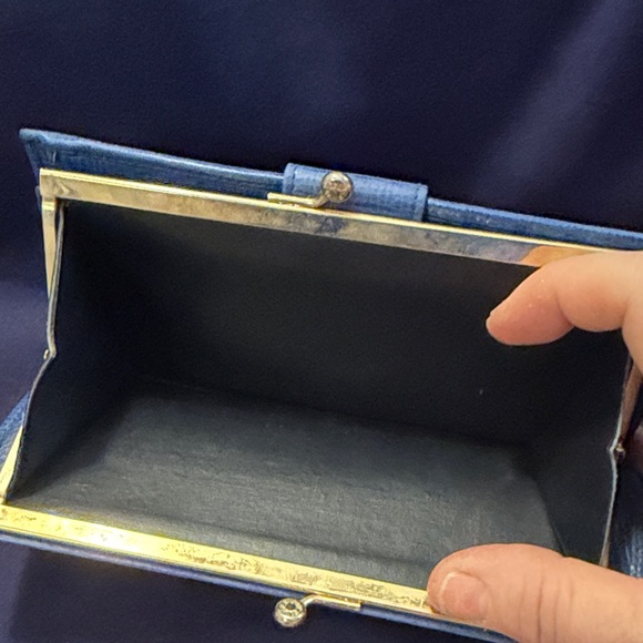 Celine Blue Textured Women's Wallet - Picture 5 of 6